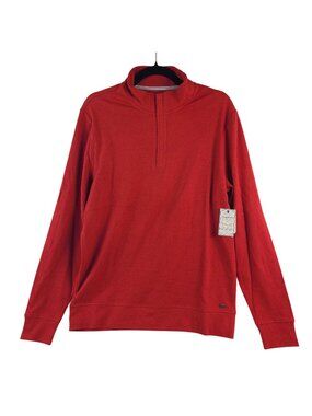 NEW Flag & Anthem Men's Red Quarter-Zip Pullover Sz Medium Cotton Blend